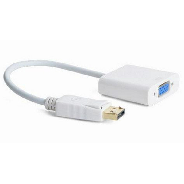 Перехідник DisplayPort (M) - VGA (F), Cablexpert, White, 15 см (A-DPM-VGAF-02-W)