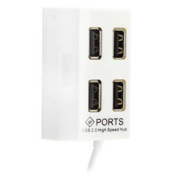 Хаб USB Atcom TD4004, White, USB 2.0 - 4xUSB 2.0, кабель 12 см (10724)