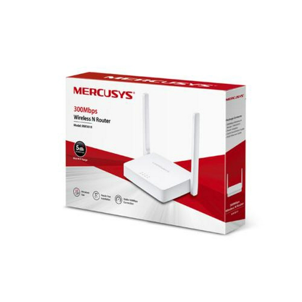 Роутер Mercusys MW301R Wi-Fi 802.11b/g/n, 300Mb, 3 LAN 10/100Mb, режим точки доступу, швидке налаштування безпеки, PoE - 4
