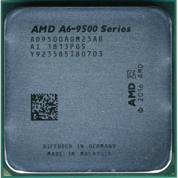 Процесор AMD (AM4) A6-9500, Tray, 2x3.5 ГГц (Turbo Boost 3.8 ГГц), Radeon R5, L2 1Мб, Bristol Ridge, 28 нм, TDP 65 Вт (AD9500AGM23AB)