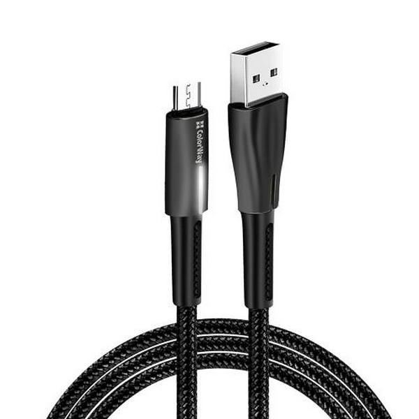 Кабель USB 2.0 AM - microUSB (5P), 1 м, Black, ColorWay, 2.4A (CW-CBUM035-BK) - 2
