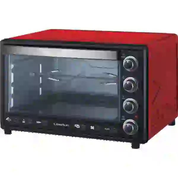 Електродуховка Liberton LEO-650 Red, 2200W, 65 л, металевий корпус, індикатор роботи, таймер, 3 режими нагрівання