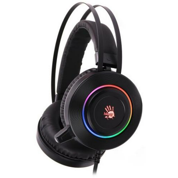 Навушники Bloody G521 Black, підсвічування, USB, накладні, кабель 2 м