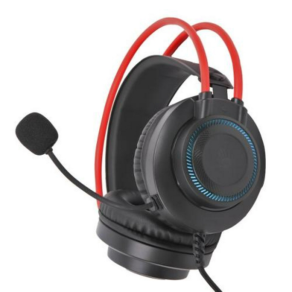 Навушники Bloody G200S, Black/Red, USB, накладні, підсвічування 7 кольорів, кабель 2 м 