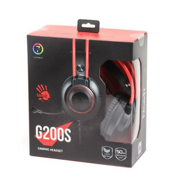 Навушники Bloody G200S, Black/Red, USB, накладні, підсвічування 7 кольорів, кабель 2 м  - 5