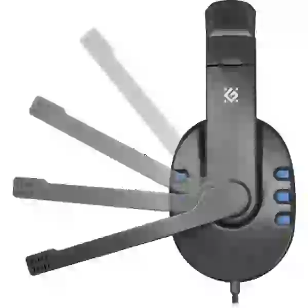 Навушники Defender Warhead G-160, Black/Blue, 2x3.5 мм, динаміки 40 мм, регулятор гучності на кабелі, 32 Ом, 106 дБ, 2.5 м (64118) - 4