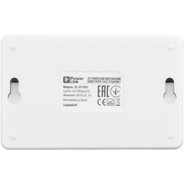 Комутатор 2E PowerLink SF105C, White, некерований, 5x10/100BaseTX - 5