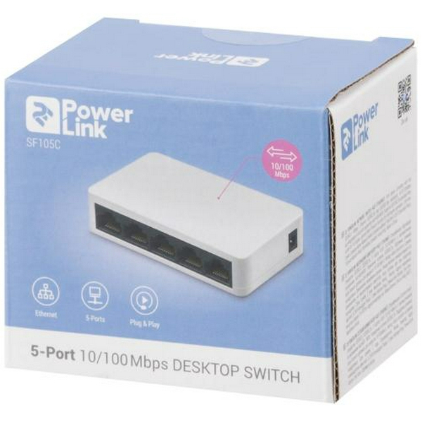 Комутатор 2E PowerLink SF105C, White, некерований, 5x10/100BaseTX - 6