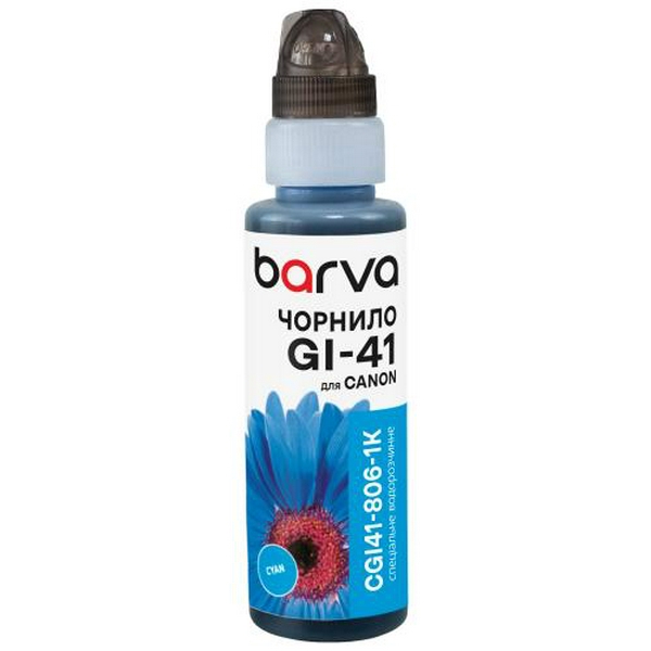 Чорнило Barva Canon GI-41, Cyan, G1420/G1460/G2420/G2460/G3420/G3460, 100 мл, водорозчинне, флакон OneKey (CGI41-806-1K)