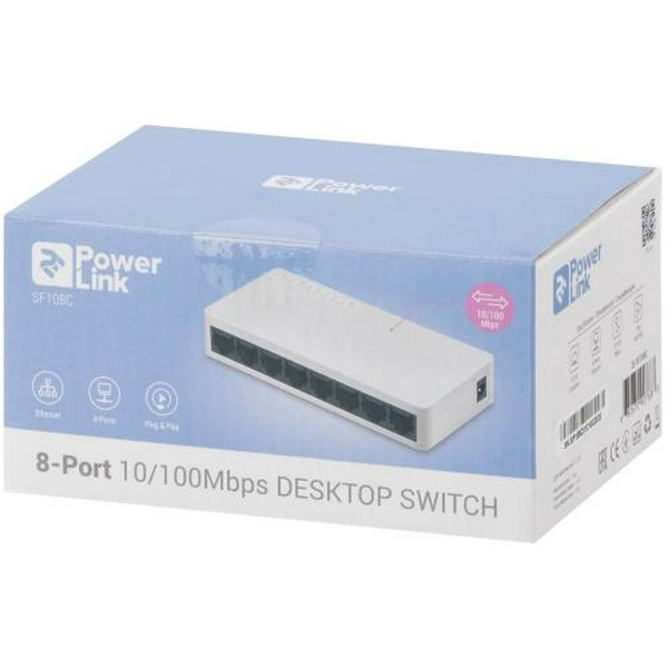 Комутатор 2E PowerLink SF108C, White, некерований, 8x10/100BaseTX - 6