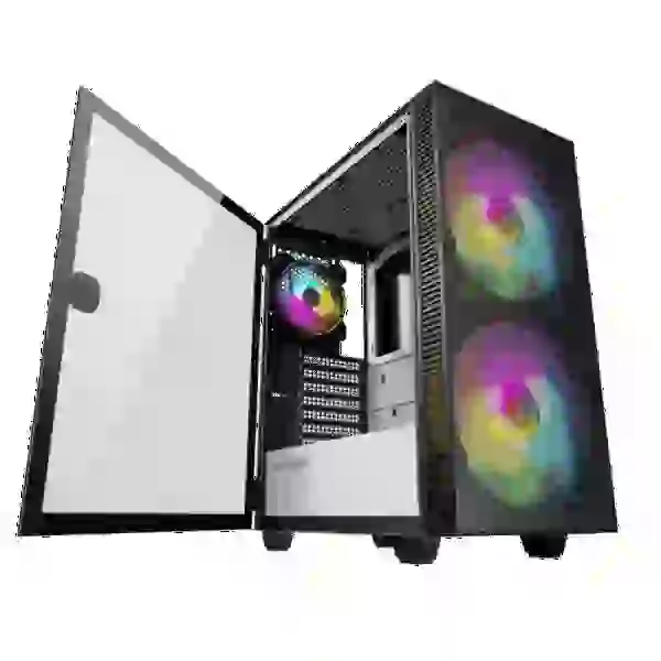 Корпус GameMax Aero Black, без БЖ, Mid Tower, ATX / Micro ATX / Mini ITX, 1хUSB 3.0, 1хUSB 2.0, 1x120 мм ARGB Fan, 2x200 мм ARGB Fan, 360x210x440 мм, 0.5 мм, 5.5 кг - 4