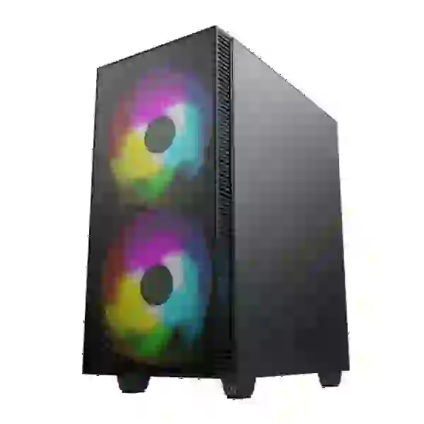 Корпус GameMax Aero Black, без БЖ, Mid Tower, ATX / Micro ATX / Mini ITX, 1хUSB 3.0, 1хUSB 2.0, 1x120 мм ARGB Fan, 2x200 мм ARGB Fan, 360x210x440 мм, 0.5 мм, 5.5 кг - 7
