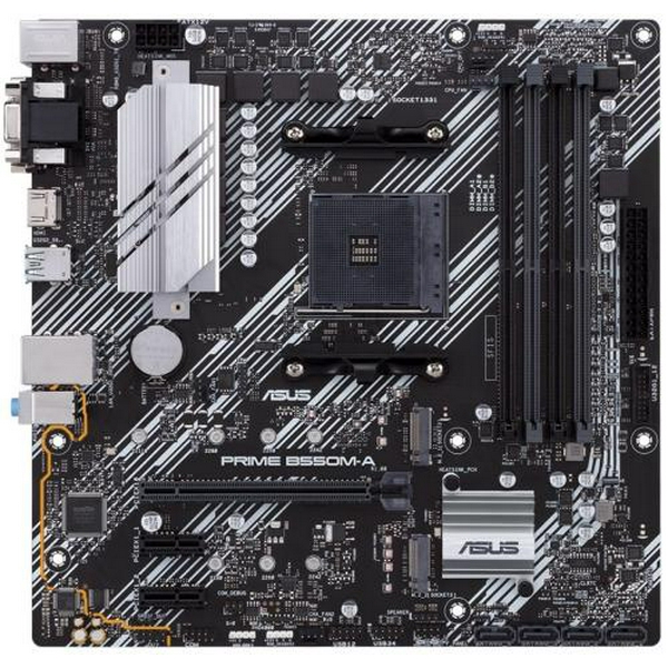 Мат.плата AM4 (B550) Asus PRIME B550M-A, B550, 4xDDR4, Int.Video(CPU), 4xSATA3, 2xM.2, 1xPCI-E 16x 4.0, 2xPCI-E 1x 3.0, ALC887, RTL8111H, 8xUSB3.2/4xUSB2.0, VGA/DVI-D/HDMI, MicroATX - 2