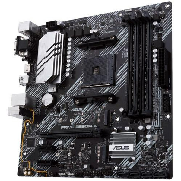 Мат.плата AM4 (B550) Asus PRIME B550M-A, B550, 4xDDR4, Int.Video(CPU), 4xSATA3, 2xM.2, 1xPCI-E 16x 4.0, 2xPCI-E 1x 3.0, ALC887, RTL8111H, 8xUSB3.2/4xUSB2.0, VGA/DVI-D/HDMI, MicroATX - 4