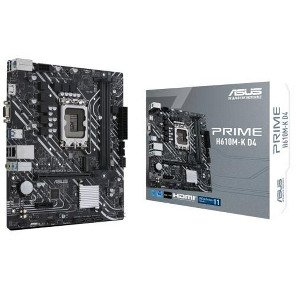 Мат.плата LGA1700, Asus PRIME H610M-K D4, H610, 2xDDR4, Int.Video(CPU), 4xSATA3, 1xM.2, 1xPCI-E 16x 4.0, 1xPCI-E 1x 3.0, ALC997, GLan, 3xUSB3.2/5xUSB2.0, VGA/HDMI, MicroATX