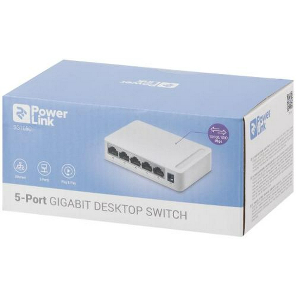 Комутатор 2E PowerLink SG105C, White, некерований, 5x10/100/1000BaseT - 5