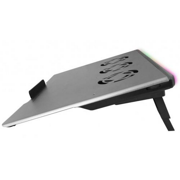 Підставка для ноутбука до 17" Esperanza "Boreas", Grey, 3x8 см вентилятори (20-26 dB, 2200-2500 rpm), 8 режимів RGB підсвічування, 2xUSB, 420x270x30 мм (EGC108) - 3
