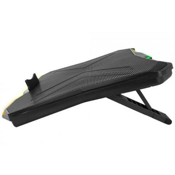 Підставка для ноутбука до 17" Esperanza "Xalok", Black, 1x18 см вентилятор (17-20 dB, 800 rpm), 10 режимів RGB підсвічування, 2xUSB, 400x300x26 мм (EGC110) - 3