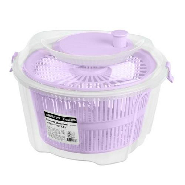 Сушарка для салату та зелені Ardesto Fresh AR1603LP, 4,4 л, ліловий, пластик