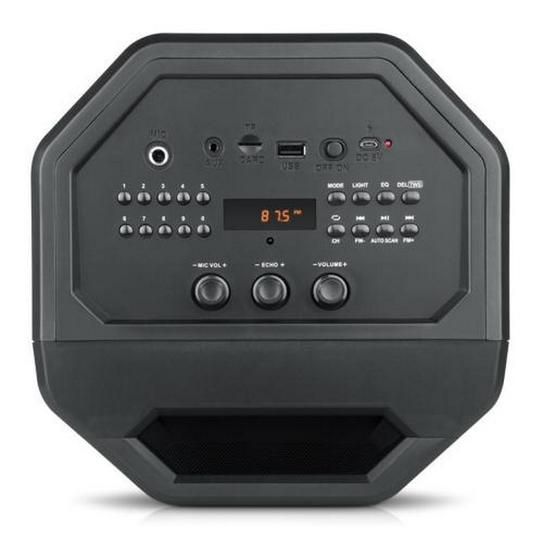 Колонка портативна 2.0 REAL-EL X-757 Black, 2 x 25 Вт, пластиковий корпус, Bluetooth, MicroSD / USB, FM-приймач, живлення від акумулятора, 8000мА * год, керування збоку - 5