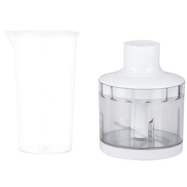 Блендер Liberton LHB-0302 White, 600W, занурювальний, плавне регулювання швидкості, аксесуари: вінчик для збивання, мірний стакан (600мл), чаша подрібнювача (400мл), насадка-міксер із двома вінчиками, гаки для замішування тіста - 4