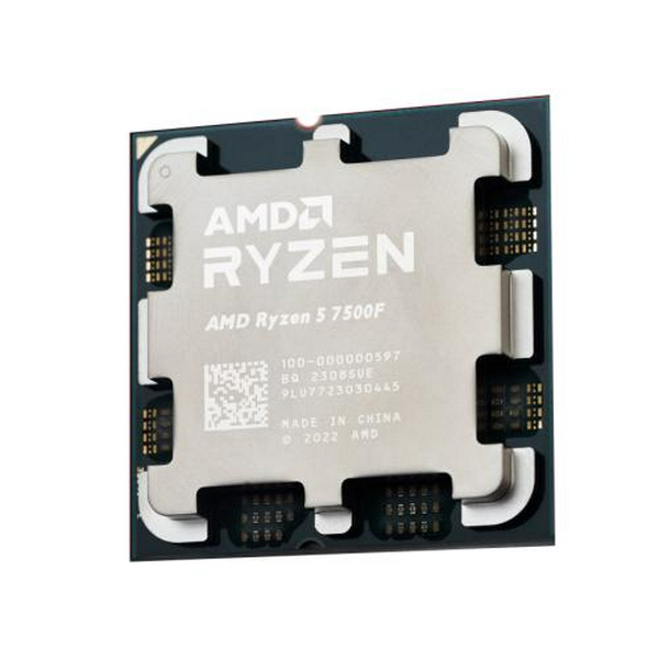 Процесор AMD (AM5) Ryzen 5 7500F, Tray, 6x3.7 ГГц (Turbo Boost 5.0 ГГц), L3 32Мб, Zen 4, 5 нм, TDP 65 Вт, розблокований множник (100-000000597)