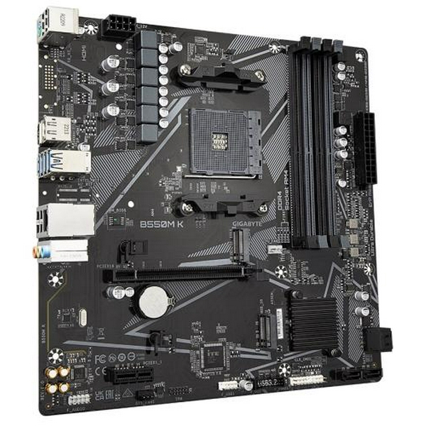 Мат.плата AM4 (B550) Gigabyte B550M K, B550, 4xDDR4, Int.Video(CPU), 4xSATA3, 2xM.2, 1xPCI-E 16x 4.0, 1xPCI-E 1x 3.0, ALC887, RTL8118AS, 6xUSB3.2/6xUSB2.0, HDMI/DP, MicroATX - 3