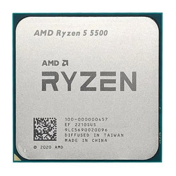 Процесор AMD (AM4) Ryzen 5 5500, Tray, 6x3.6 ГГц (Turbo Boost 4.2 ГГц), L3 16Мб, Cezanne (Zen 3), 7 нм, TDP 65 Вт, розблокований множник (100-000000457)