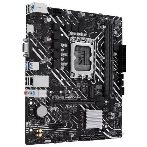 Мат.плата LGA1700, Asus PRIME H610M-K, H610, 2xDDR5, Int.Video(CPU), 4xSATA3, 1xM.2, 1xPCI-E 4.0 x16, 1xPCI-E 3.0 x1, ALC997, GLan, 4xUSB3.2/6xUSB2.0, VGA/HDMI, MicroATX - 3