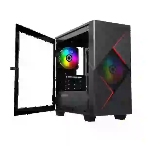 Корпус GameMax Cyclops BR Black, без БЖ, Mini Tower, Micro ATX / Mini ITX, 1xUSB 3.1, 2xUSB 2.0, 3x120 мм LED, 350х188х380 мм - 6