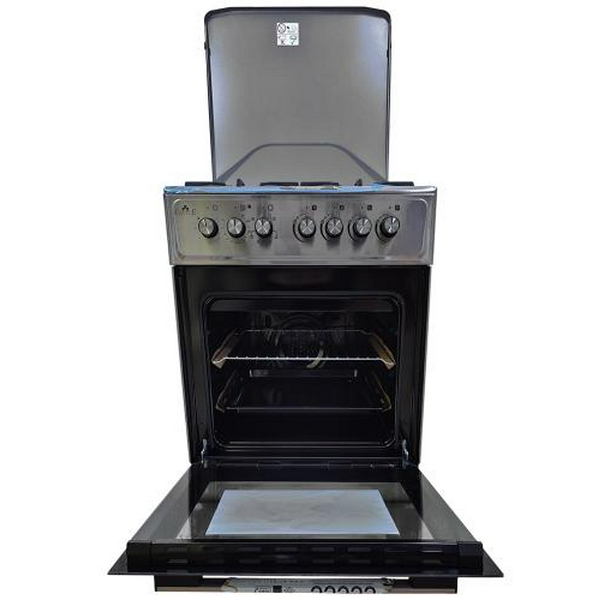 Плита комбінована Castle CPG-60X, Steel, варильна поверхня з духовкою, поворотні перемикачі, 4 газові конфорки, електрична духовка, емальована решітка, верхній та нижній тін, конвекція, газконтроль, автопідпал, металева кришка, 86.5x60x60 см - 4