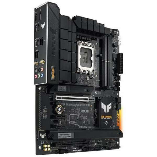 Материнська плата LGA1700, Asus TUF GAMING B760-PLUS WIFI, B760, 4xDDR5, Int.Video(CPU), 4xSATA3, 3xM.2, 1xPCI-E 16x 5.0, 1xPCI-E 16x 3.0, 2xPCI-E 1x 3.0, Realtek 7.1, Realtek 2.5Gb, WiFi 6, Bluetooth 5.2, 7xUSB3.2/3xUSB2.0, HDMI/DP, ATX - 3