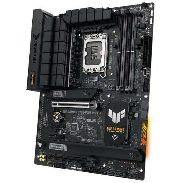 Материнська плата LGA1700, Asus TUF GAMING B760-PLUS WIFI, B760, 4xDDR5, Int.Video(CPU), 4xSATA3, 3xM.2, 1xPCI-E 16x 5.0, 1xPCI-E 16x 3.0, 2xPCI-E 1x 3.0, Realtek 7.1, Realtek 2.5Gb, WiFi 6, Bluetooth 5.2, 7xUSB3.2/3xUSB2.0, HDMI/DP, ATX - 4
