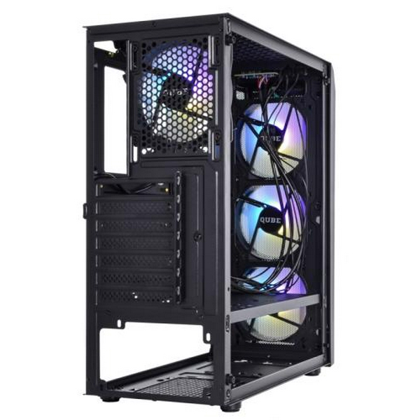 Корпус Qube BOREY Black, без БЖ, Mini Tower, ATX, Mini ITX, 1хUSB 3.0, 2хUSB 2.0, 390x190x440 мм, 4.35 кг (BOREY_F5NU3) - 7