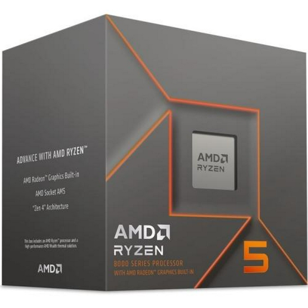 Процесор AMD (AM5) Ryzen 5 8600G, Box, 6x4.3 ГГц (Turbo Boost 5.0 ГГц), Radeon 760M, L3 16Мб, Ryzen AI, Phoenix (Zen 4), 4 нм, TDP 65 Вт, розблокований множник (100-100001237BOX)