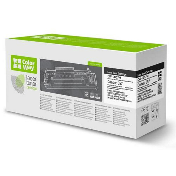 Картридж Canon 057, Black, LBP223/226/228, MF443/445/446/449, 3100 стор, ColorWay (CW-C057M)