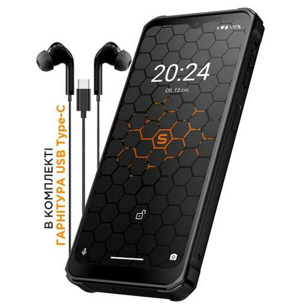 Смартфон Sigma mobile X-treme PQ56 Black, 2 Nano-Sim, 6.53" (1600x720) IPS, MediaTek Helio P22, RAM 6Gb, ROM 128Gb, microSD, GPS, Wi-Fi, LTE, 4 Cam (16Mp + 0.3Mp + 0.08Mp + 5Mp), Li-Ion 10000mAh, Android 13 - 5