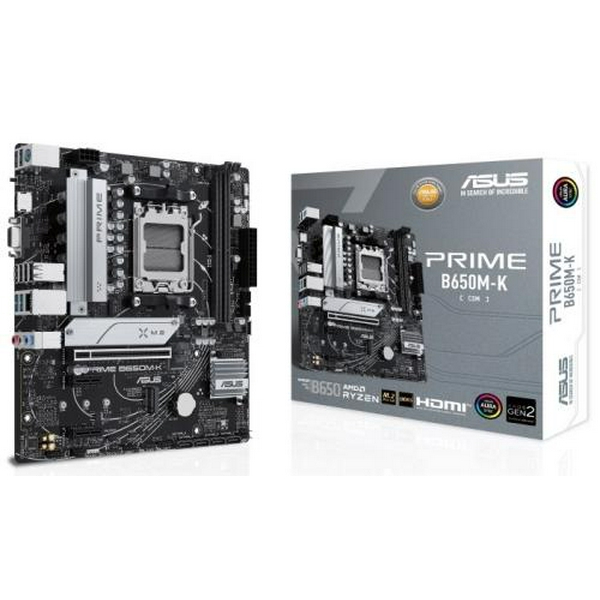 Материнська плата AM5 Asus PRIME B650M-K, B650, 2xDDR5, Int.Video (CPU), 4xSATA3, 2xM.2, 1xPCI-E 4.0 x16, 2xPCI-E 4.0 x1, Realtek 7.1, Realtek 2.5Gb, 6xUSB3.2/6xUSB2.0, VGA/HDMI, MicroATX