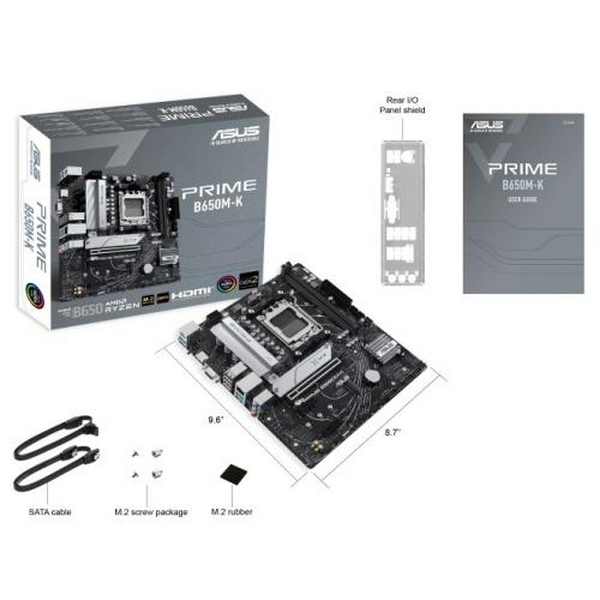 Материнська плата AM5 Asus PRIME B650M-K, B650, 2xDDR5, Int.Video (CPU), 4xSATA3, 2xM.2, 1xPCI-E 4.0 x16, 2xPCI-E 4.0 x1, Realtek 7.1, Realtek 2.5Gb, 6xUSB3.2/6xUSB2.0, VGA/HDMI, MicroATX - 7