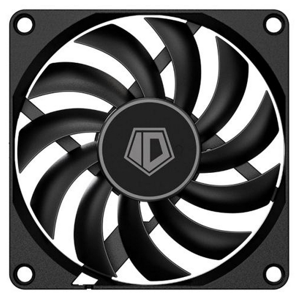 Вентилятор 80 мм, ID-Cooling NO-8010-PWM, Black, 80x80x10 мм, 800~3000±10% об/хв, 27.8 дБ, 25.4CFM, 4-pin(PWM)