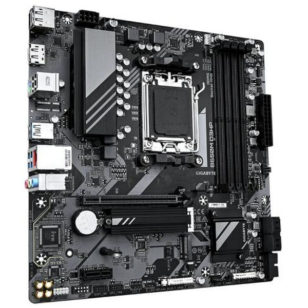 Материнська плата AM5 Gigabyte B650M D3HP, B650, 4xDDR5, Int.Video (CPU), 4xSATA3, 2xM.2, 1xPCI-E 4.0 16x, 1xPCI-E 3.0 1x, Realtek 7.1, Realtek 2.5Gb, 7xUSB3.2/6xUSB2.0, HDMI/2xDP, MicroATX - 2