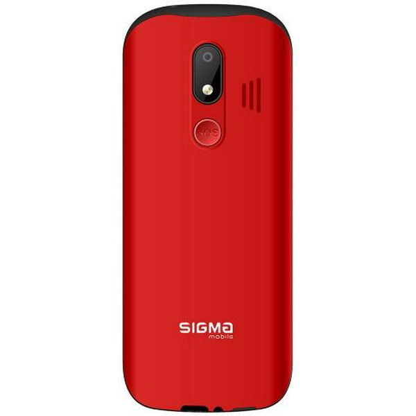 Мобільний телефон Sigma mobile Comfort 50 Optima Type-C Red "бабусефон", 2 Mini-SIM, дисплей 3.5" кольоровий (320x480), моноблок, Mediatek MT6260A, підтримка microSD (max 32GB), FM-радіо, ліхтарик, BT, Cam 0.3Mp, 2500 mAh - 3