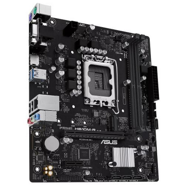 Мат.плата LGA1700, Asus PRIME H610M-R-SI, H610, 2xDDR5, Int.Video(CPU), 4xSATA3, 1xM.2, 1xPCI-E 4.0 x16, 1xPCI-E 3.0 x1, ALC897, RTL8111H, 3xUSB3.2/4xUSB2.0, VGA/HDMI/DP, MicroATX - 4