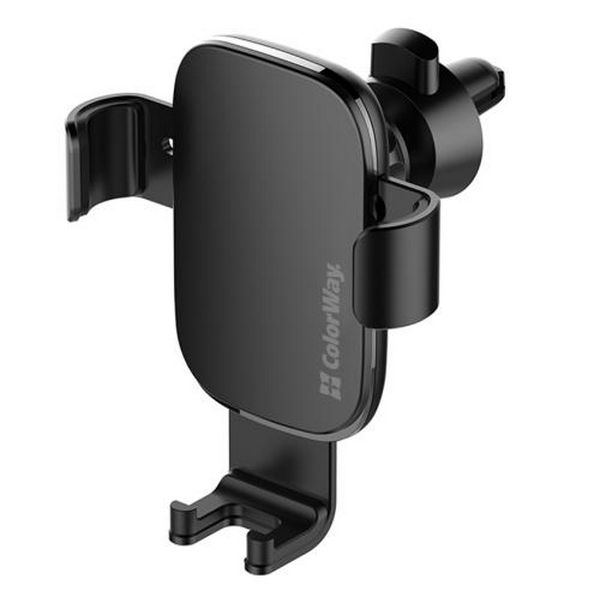 Автотримач для телефону ColorWay Metallic Gravity Holder 3, Black, в дефлектор повітроводу, поворот тримача на 360°, від 4" до 6.5" (CW-CHG14-BK)