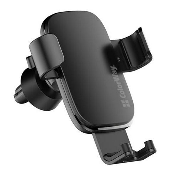 Автотримач для телефону ColorWay Metallic Gravity Holder 3, Black, в дефлектор повітроводу, поворот тримача на 360°, від 4" до 6.5" (CW-CHG14-BK) - 2
