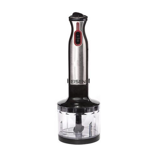 Блендер Eisen EBSS-0110B, Black, занурювальний, 1000W, 2 швидкісні режими, 5 ступенів регулювання швидкості, вінчик, терки, нарізка кубиками, гаки для замішування тіста, 2 чаші подрібнювача, мірна склянка - 3