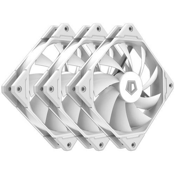 Вентилятор 120 мм, ID-Cooling TF-12025-ARGB-TRIO-SNOW, White, 3 шт, 120x120x25 мм, ARGB підсвітка, 500-1500 об/хв, 13.8~30.5dB(A), 4-pin (PWM) / 3-pin (ARGB) - 2