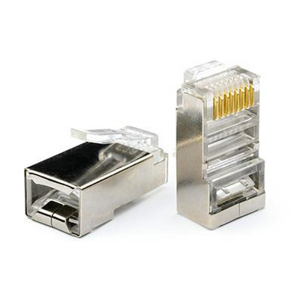 Конектор RJ45, FTP, 100 шт, Grey, Cat. 5e, Atcom (10698)