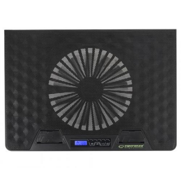 Підставка для ноутбука до 17" Esperanza "Alize", Black, 1x18 см вентилятор (21 dB, 600-800 rpm), 6 швидкостей, 7 режимів RGB підсвічування, РК екран, 2xUSB, 400x288x36 мм (EGC101) - 2