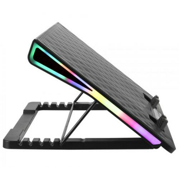 Підставка для ноутбука до 17" Esperanza "Alize", Black, 1x18 см вентилятор (21 dB, 600-800 rpm), 6 швидкостей, 7 режимів RGB підсвічування, РК екран, 2xUSB, 400x288x36 мм (EGC101) - 3